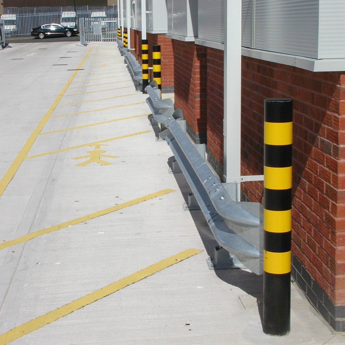 Steel Bollard with Hazard Band