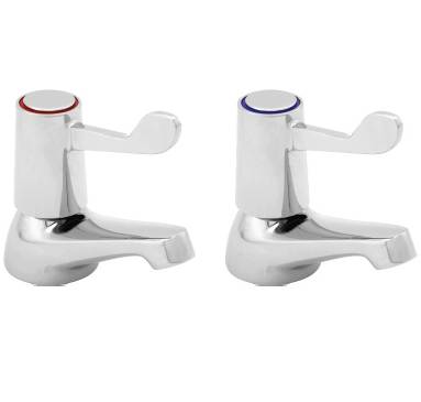 Deva Basin Mounted Lever Action Pillar Taps (pair)