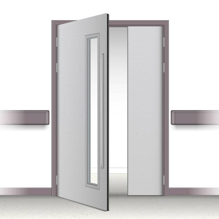 Dfendoor Unequal Pair Door - PVC Postformed Severe Duty Doorset