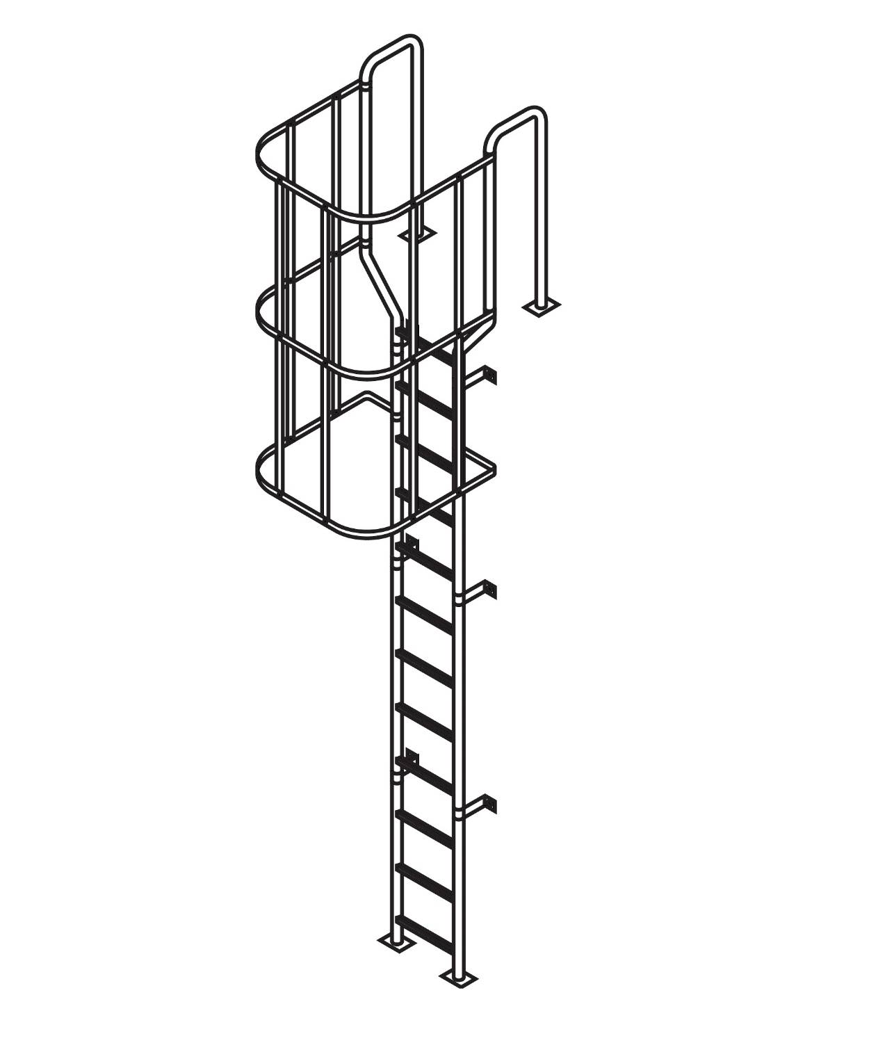 SLC/WT - Fixed Vertical Ladder with Safety Cage and Walk Through