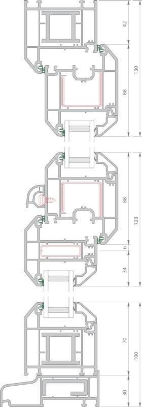 Traditional 2500 Tilt & Turn - TT5 Opener/Fixed/Opener 