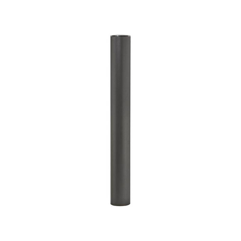 Decorative steel bollard with brushed stainless steel top cap