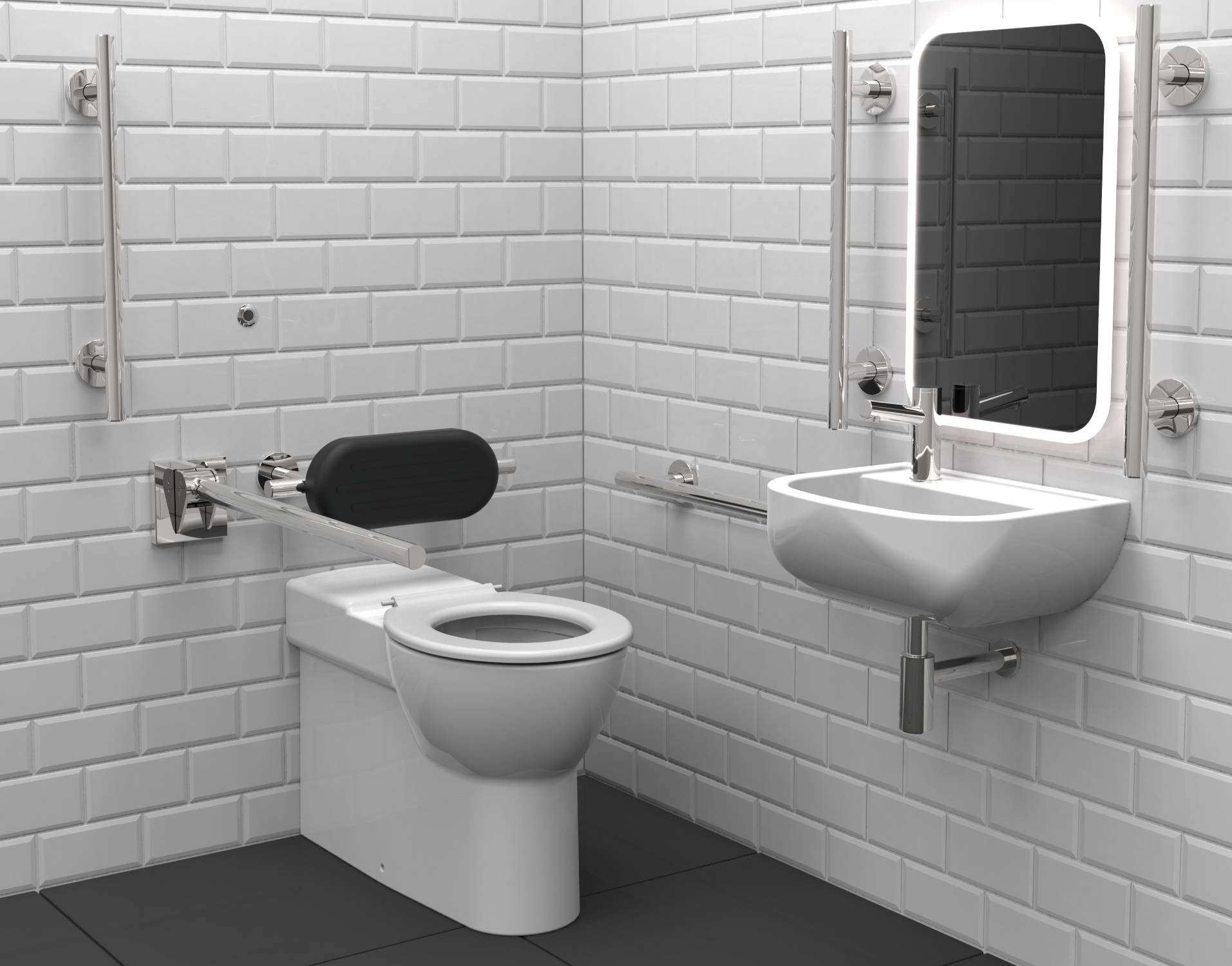 STYLE Infrared Premium Rimless Luxury Back to Wall Doc M Toilet Pack 