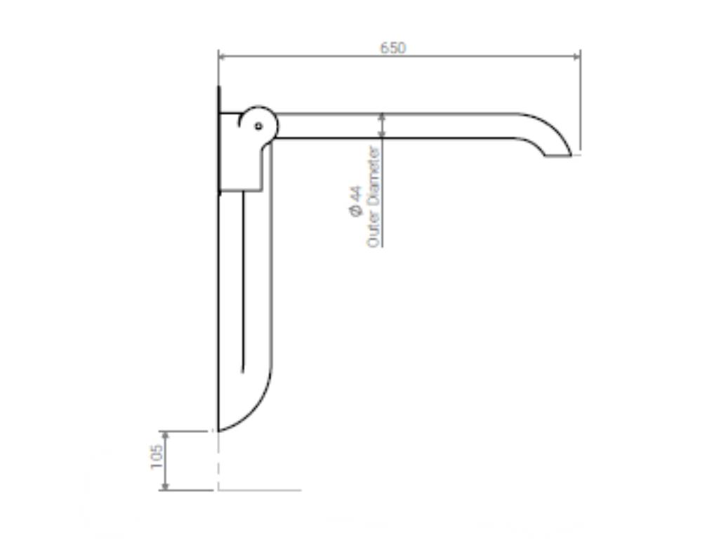 Anti-Ligature Hinged Grab Rails - support rails