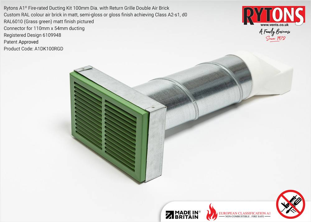 Rytons A1® Fire-rated 100 mm Dia. Ducting Kits