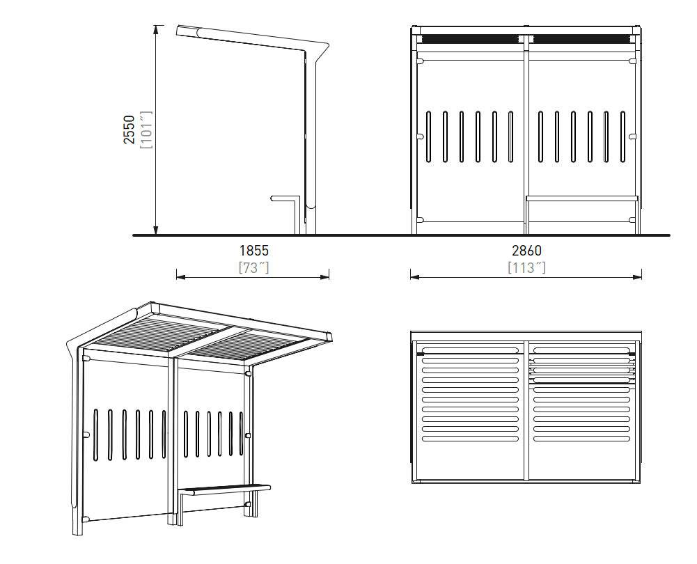 Aureo Bus Shelter - Covered Bus Shelter