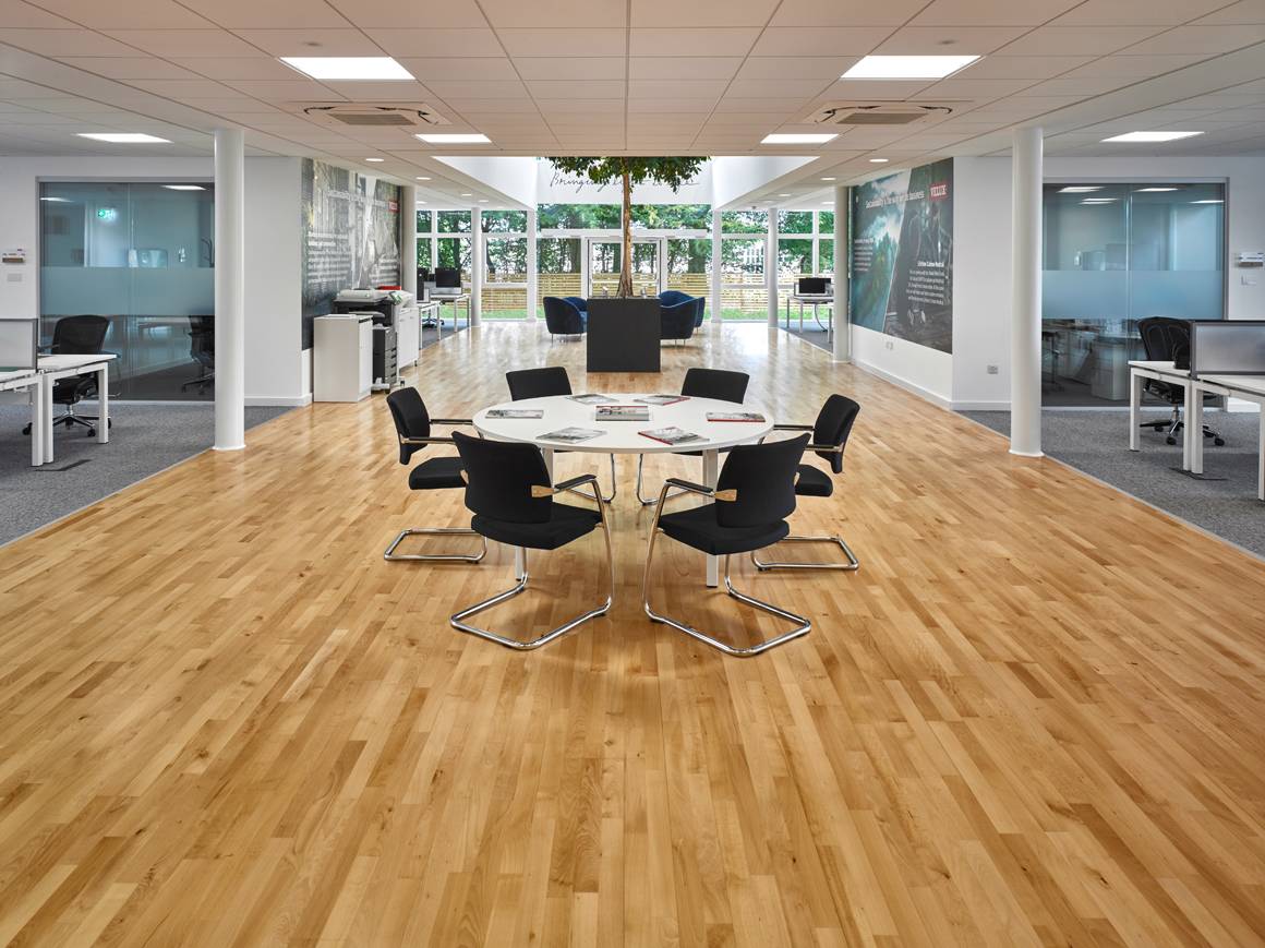 22mm two-strip solid wood flooring with floating clip system
