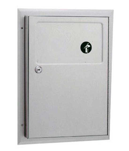 Partition mounted sanitary napkin disposal unit B-354