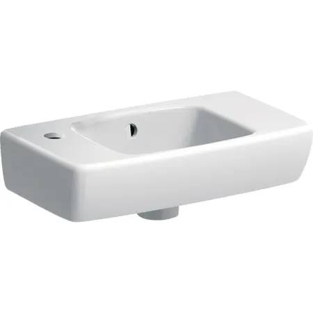 Geberit Selnova Compact handrinse basin, small projection, with shelf surface