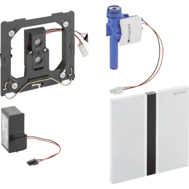 Geberit urinal flush control with electronic flush actuation, mains operation, Type 50 cover plate, square 