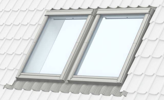 GGU Solar Powered, White Polyurethane, Centre-Pivot Roof Window, Combination Installation