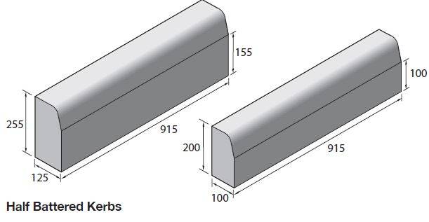 Half Battered Kerbs