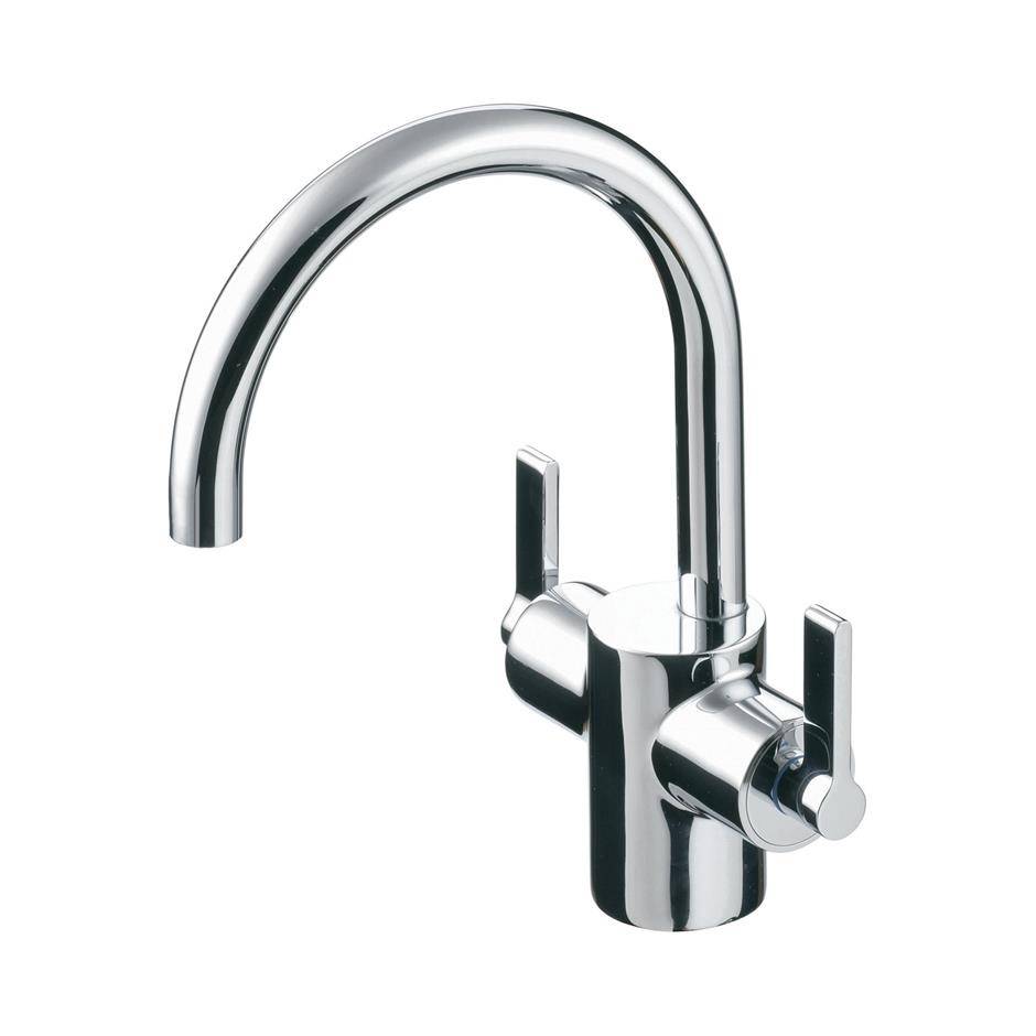 Silver Dual Control One Hole Basin Mixer