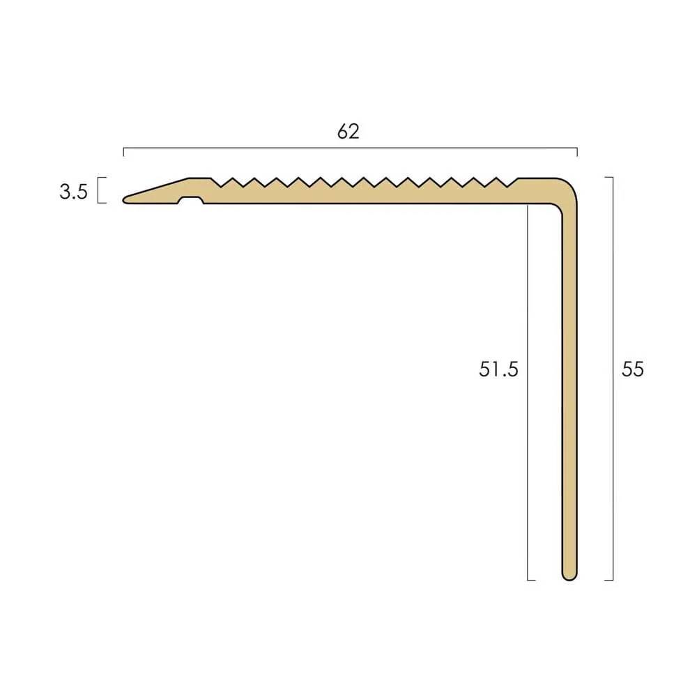 BN1SLR/55 - Brass Ridged Stair Nosing