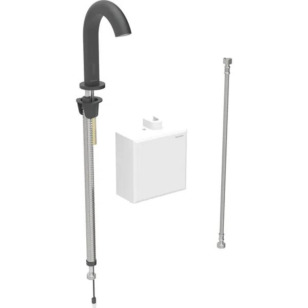 Geberit Piave washbasin tap, deck-mounted, battery operation, with exposed function box
