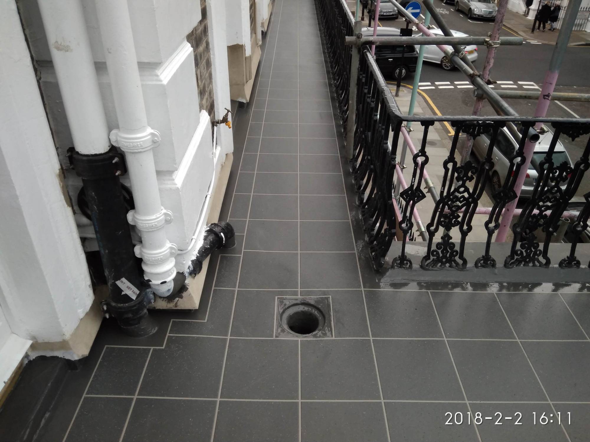 Balcony Terrace Warm Roof - WestWood Wecryl Tile Effect - Liquid Applied Warm Roof System