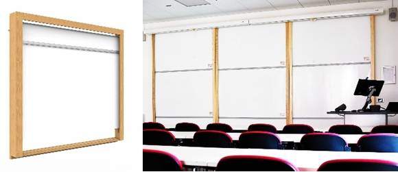 Sundeala TeacherBoards Rollerboard - Wooden Framed Wall Mounted Dry-Wipe Rolling Sheet Writing Surface