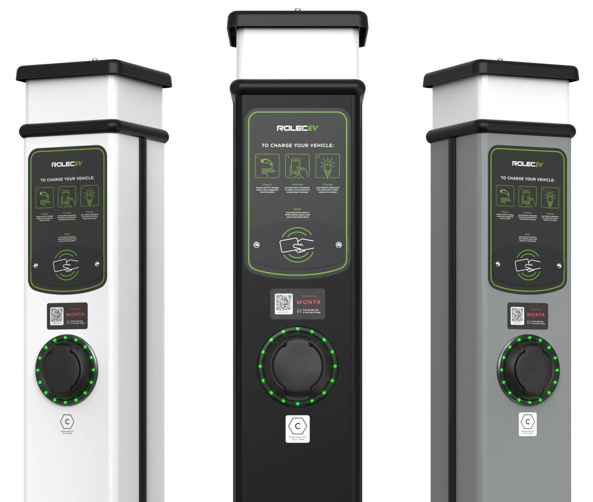 Rolec EV BasicCharge - Single Socket - EV Charging Pedestal