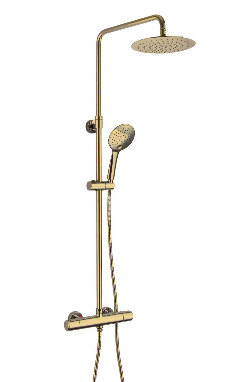 VOS Thermostatic Bar Valve with 2 Outlets, Adjustable Riser and Multifunction Shower Handle