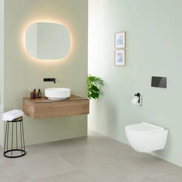 Geberit Option Oval illuminated mirror, indirect lighting