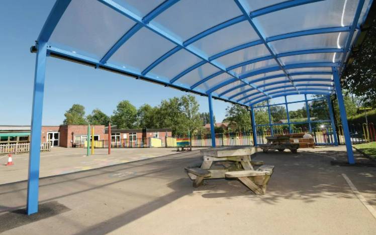 Newcastle Symmetric Canopy                                    - Open sided shelter, polycarbonate canopy