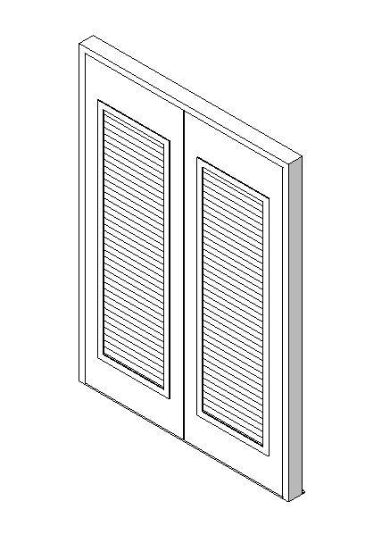 External Double Door with Louvre Panel