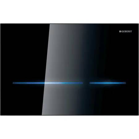 Geberit WC Flush Control With Electronic Flush Actuation, Mains Operation, For Sigma Concealed Cistern 12 cm, Dual Flush, With Sigma80 Flush Plate, Square, Touchless