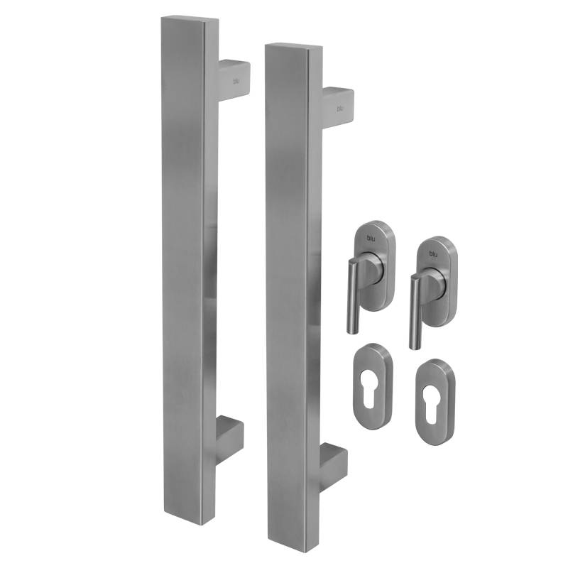 Straight Slide Handle Kit Inline Rectangular 'T' Bar Handle For Aluminium Doors ( BLU™  KM853)