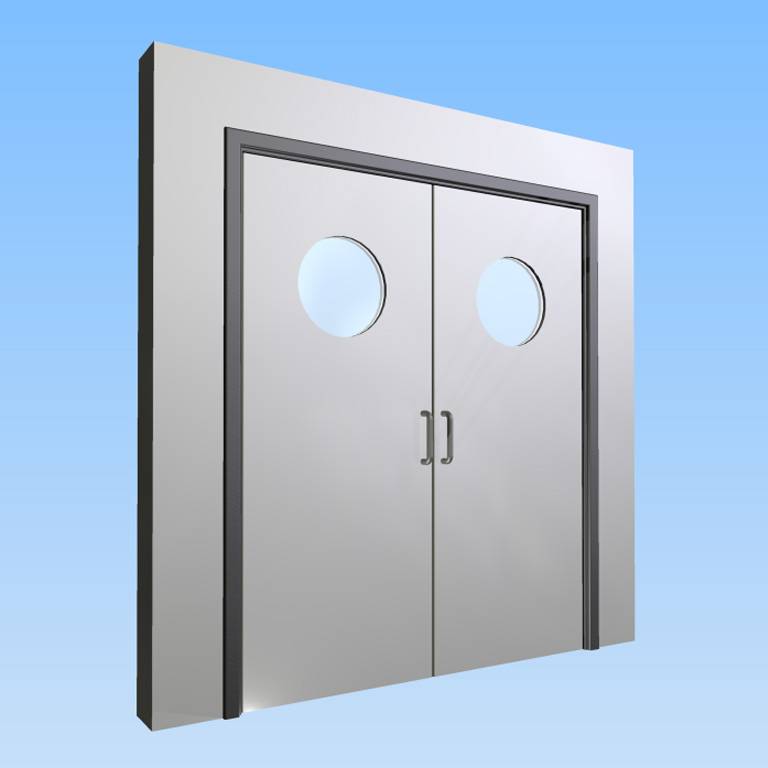 CS Acrovyn® Impact Resistant Doorset - Double with type VP6 Vision Panels