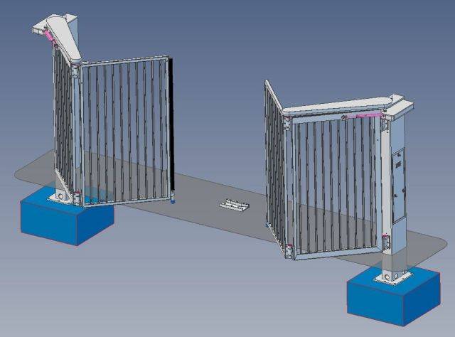 Bi-Folding Trackless Speed Gate