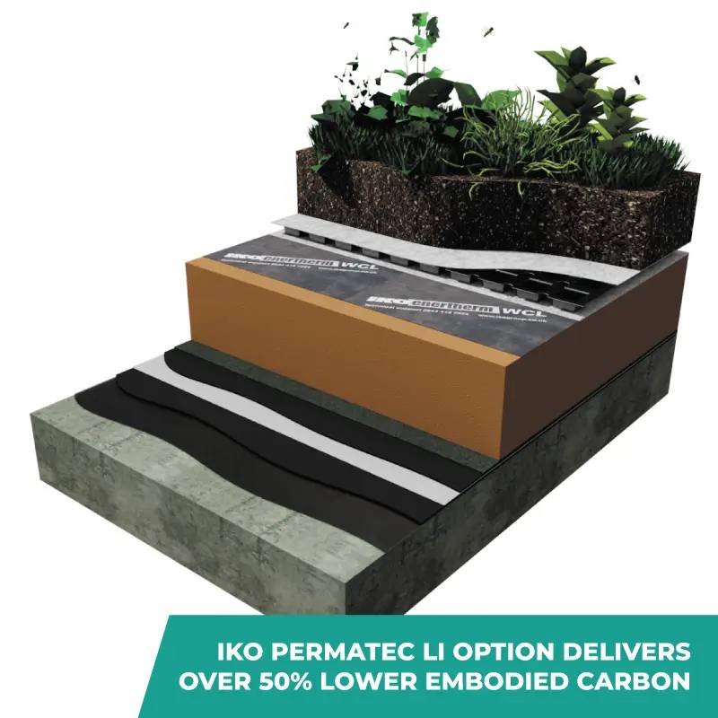 Over 50% Lower Embodied Carbon - IKO Permatec LI Anti-Root Inverted Hot ...