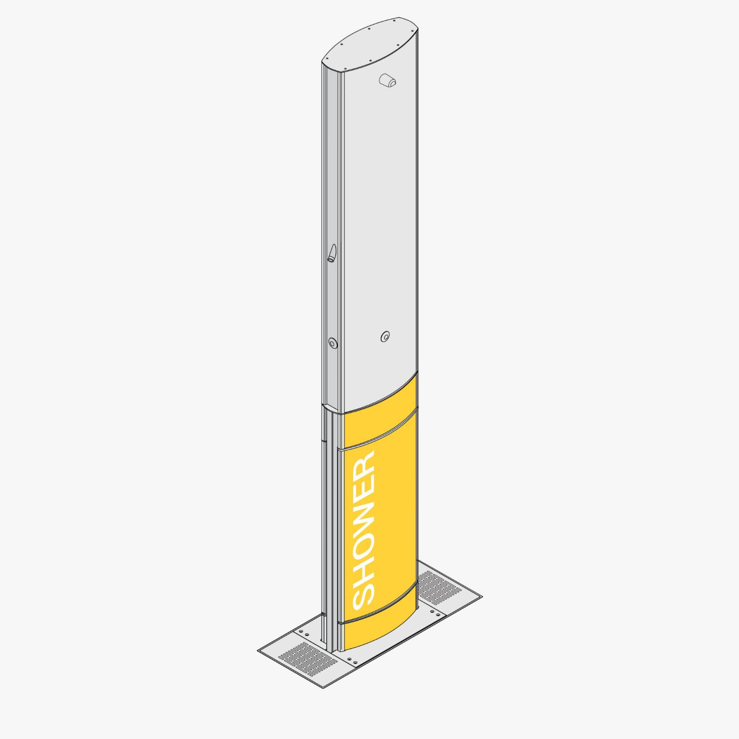 Aquafil® FlexiShower Double-Sided Outdoor Shower