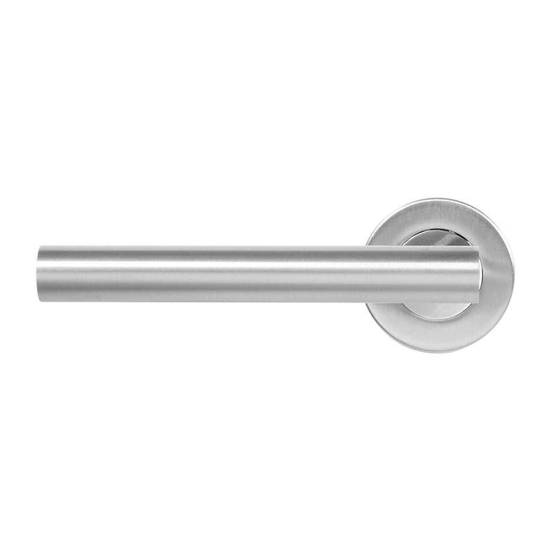 Stainless Steel T-Bar Lever Door Handle On Round Rose - BLU™  KM065