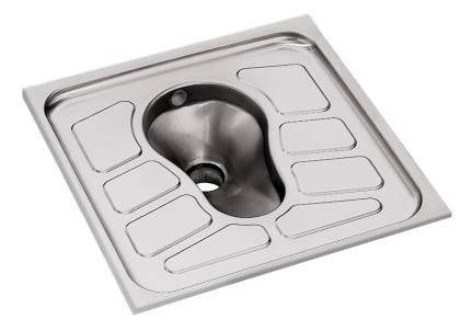 Stainless Steel Squatting Pan with Back Inlet