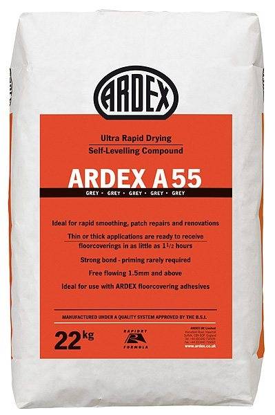 ARDEX A 55 Ultra Rapid Hardening and Drying Levelling Compound