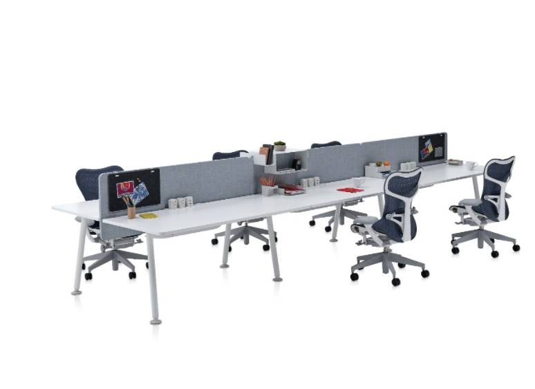 Memo Cluster of Six - Back-to-Back Desk with Collaborative End 