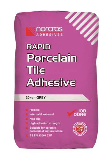 Rapid Porcelain Tile Adhesive - Flexible Cementitious Tile Adhesive