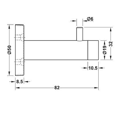 Coat Hook And Door Stop (HUKP-0105-17) - Door accessories 