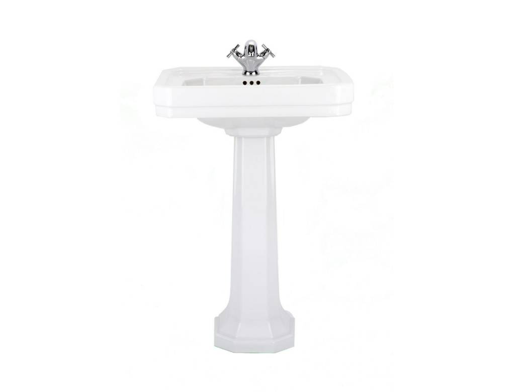 Deco One-Hole And Three-Hole Basin With Full Pedestal - Bathroom Basin and Tap