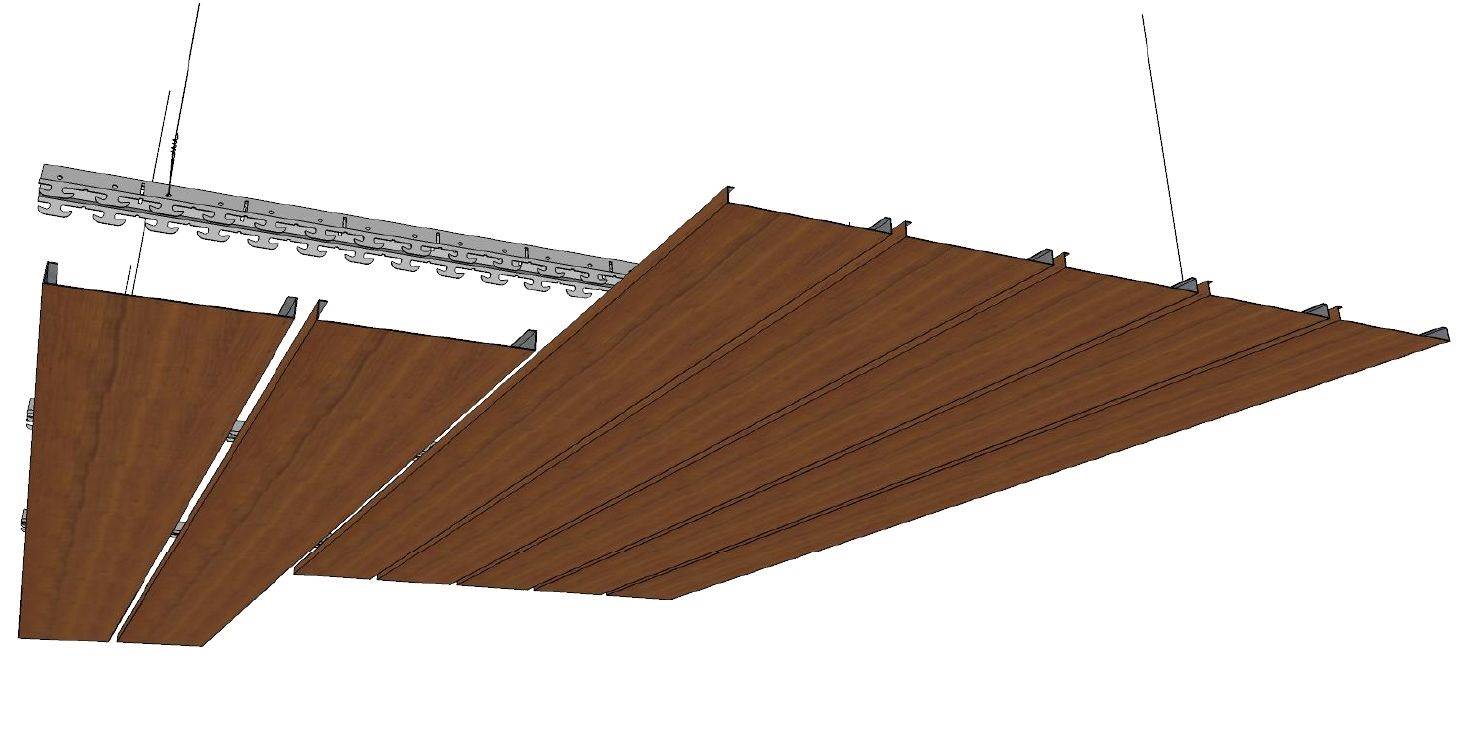 Technowood Natural Veneer Coated Indoor Linear Ceiling Systems