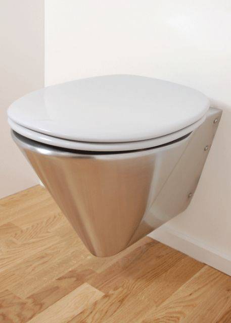 V131 Cantilevered Wall Mounted WC - Stainless Steel With Concealed Cistern