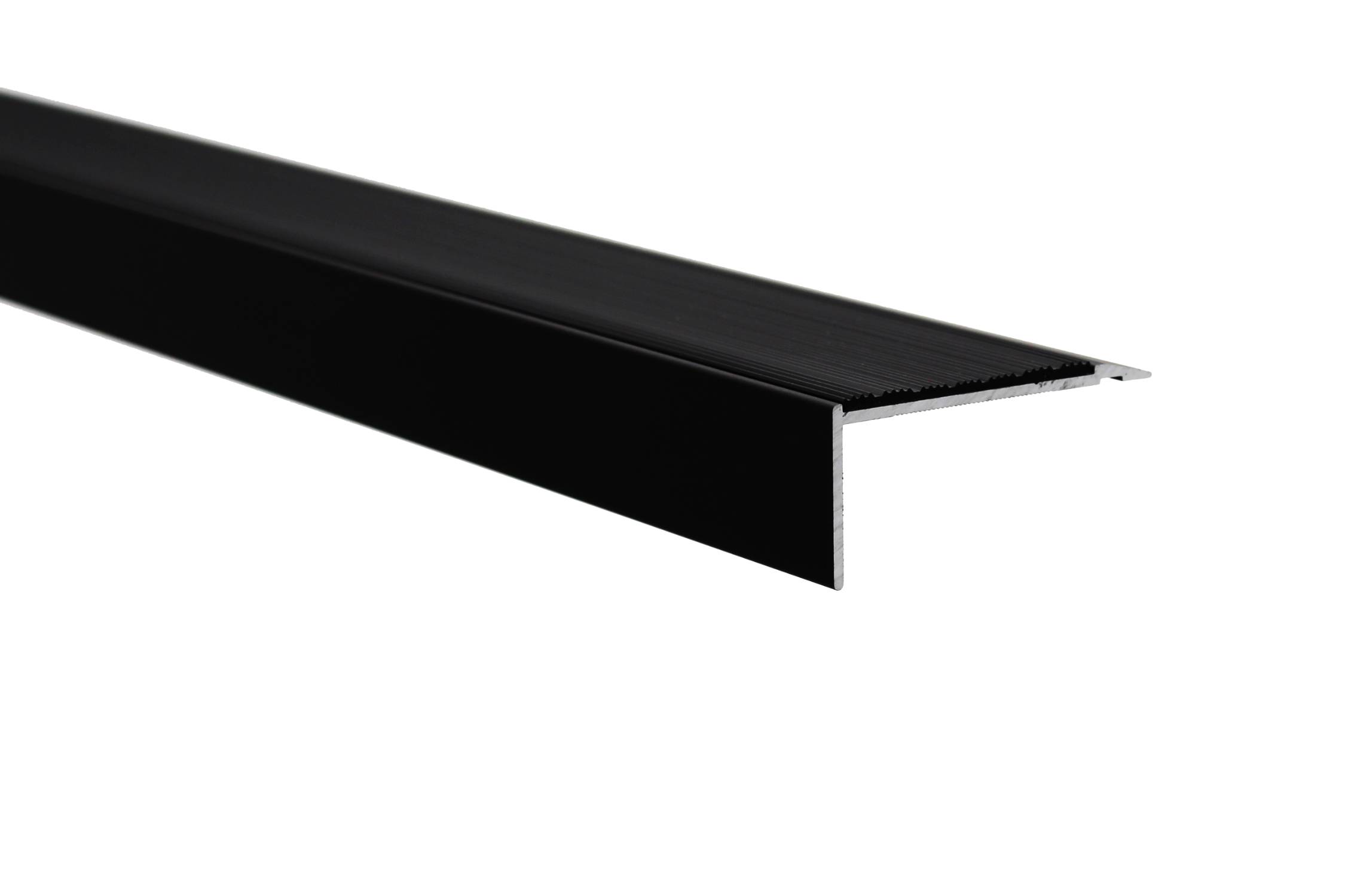 ME1 and ME5 3.5 mm Gauge Ramped Back  Aluminium Stair Nosings with Markagrip Gritted Inserts - Aluminium Stair Nosings