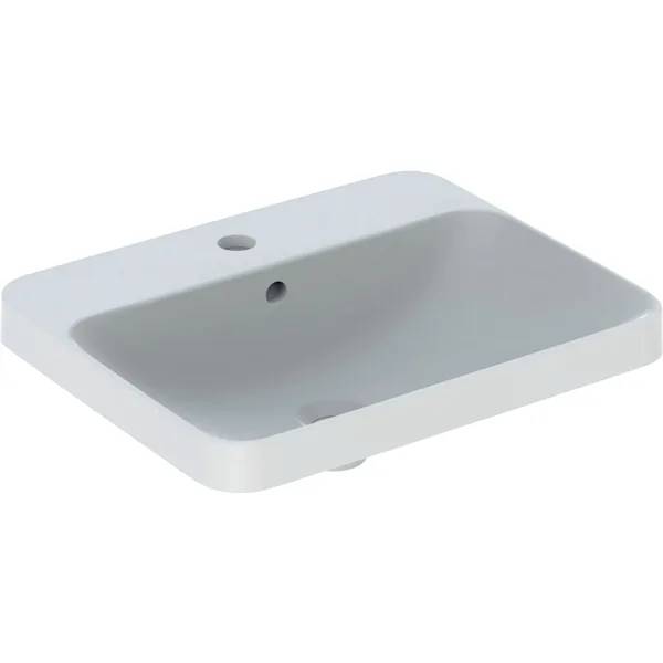 Geberit VariForm Countertop Washbasin, Rectangular, with Tap Hole Bench - Washbasin