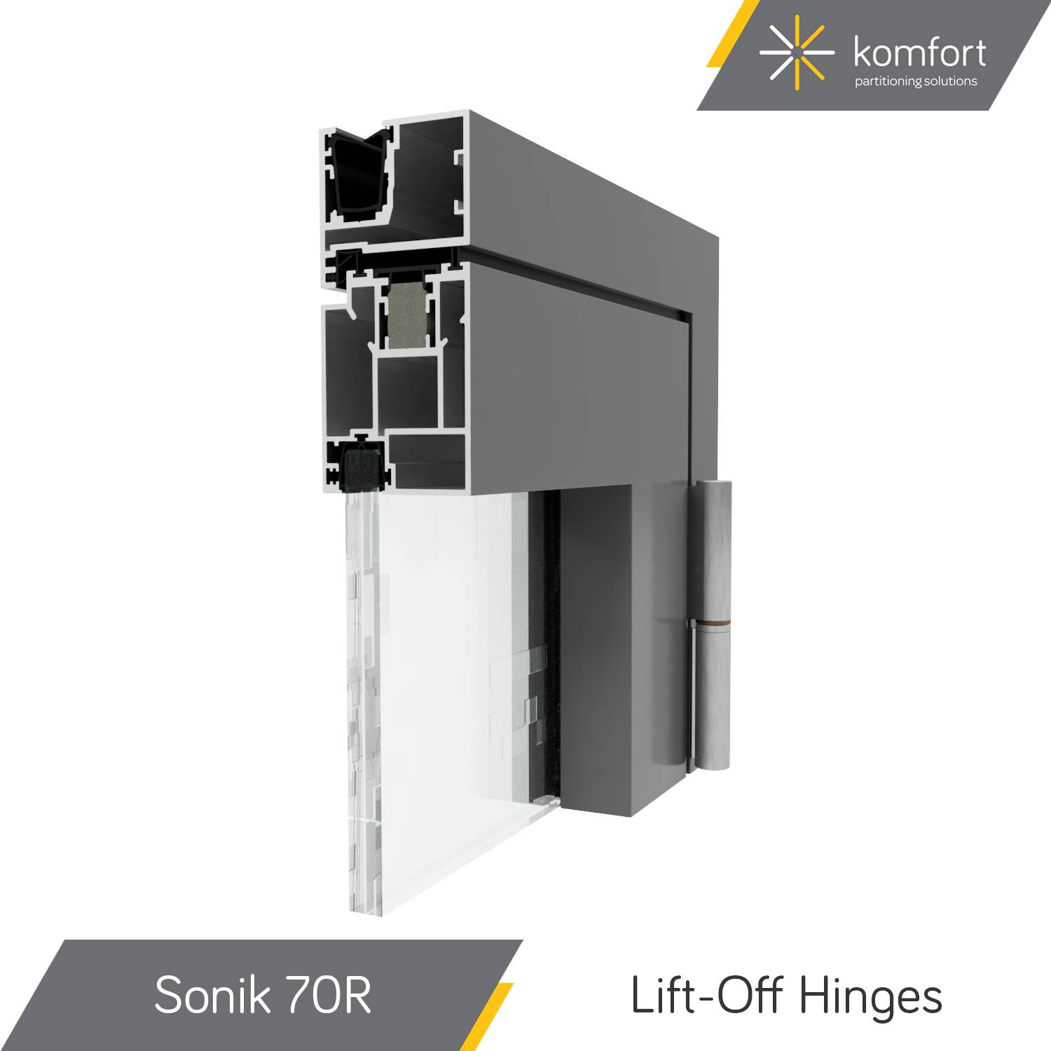 Komfort | Sonik 70R | Single & Double Glazed 54 mm Aluminium Doorsets