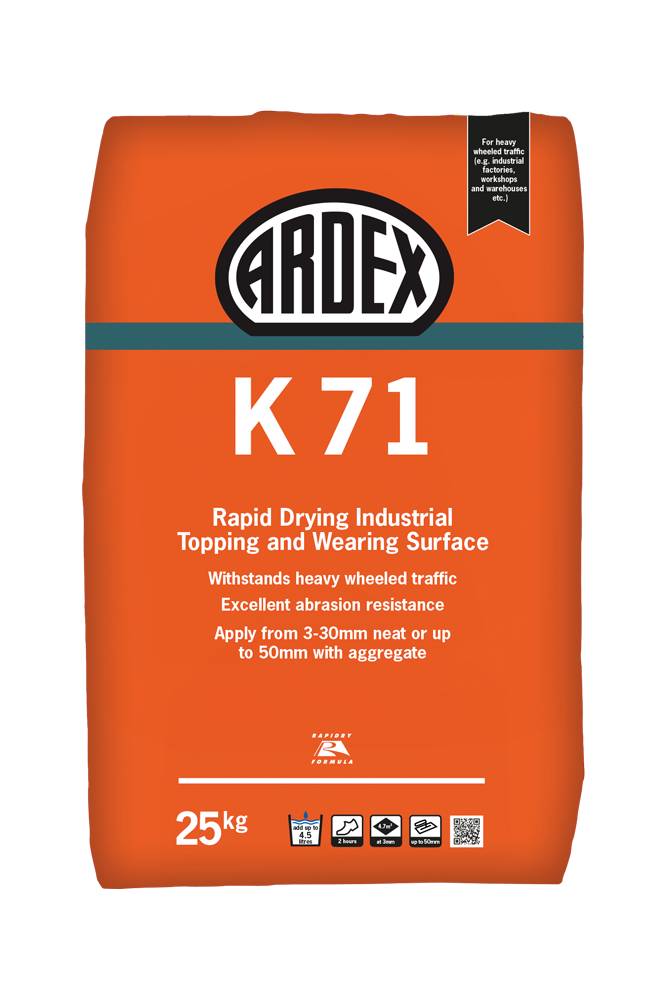 ARDEX K 71 Rapid Drying Industrial Topping and Wearing 
Surface - Cementitious Screed