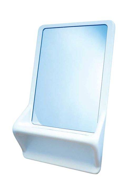 High Security Mirror With Integrated Shelf