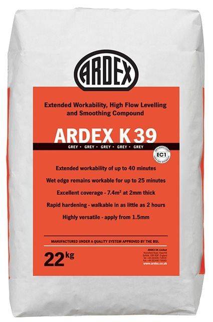 ARDEX K 39 Extended Workability, High Flow Levelling and Smoothing Compound