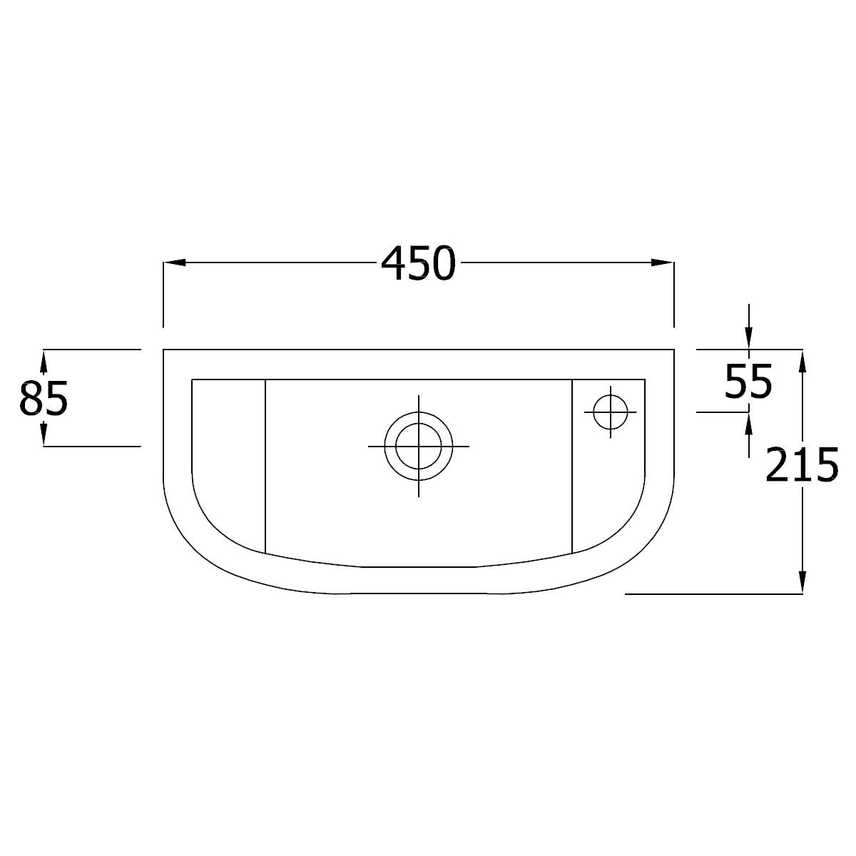 Shenley Slim Wall Hung 450 Washbasin