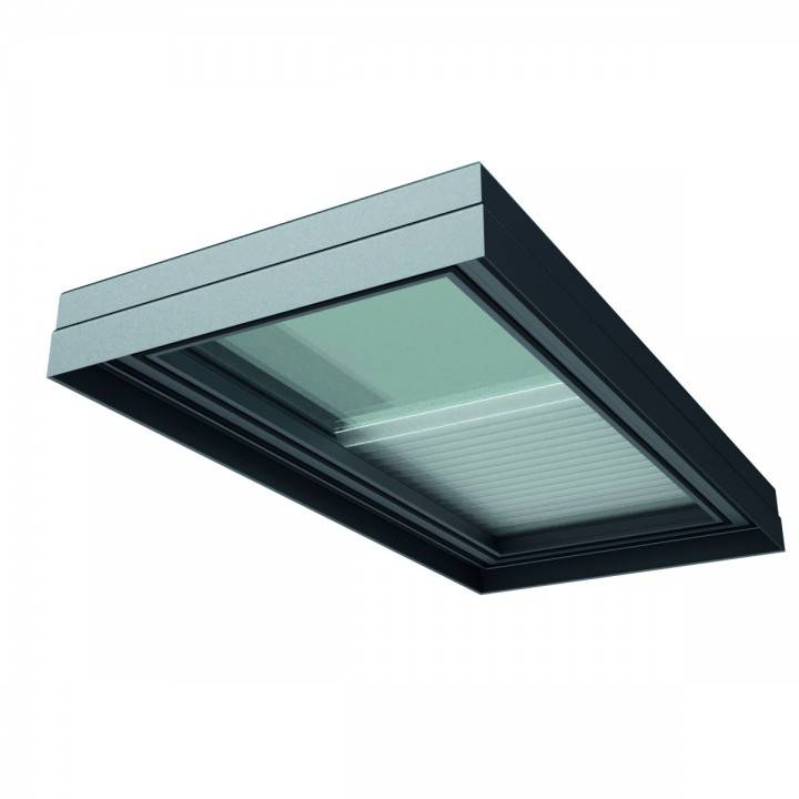 Skyway Flatglass Rooflight With Integrated Blinds In Glass - Fixed And Opening