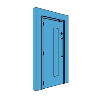 Single Metal Access Control Door with Vision Panel